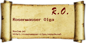 Rosenwasser Olga névjegykártya